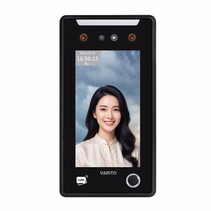 VARITO VT-AI27F Dynamic Face Recognition Terminal biometric access control device with AI facial recognition for secure identity verification.