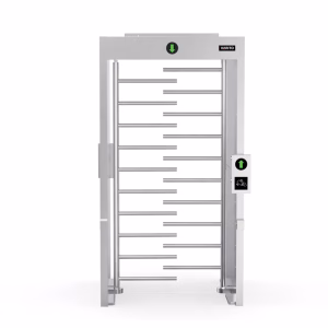 VARITO VT-401WS Full Height Turnstile security gate for controlled pedestrian access in high-security industrial and commercial facilities.