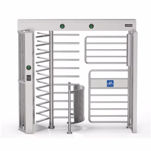 VARITO VT-409 Full Height Turnstile with bicycle gate for secure pedestrian and bicycle access control in high-security facilities.