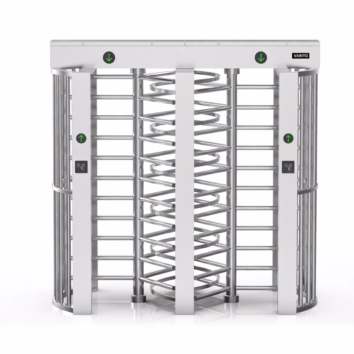 VARITO VT-412 Full Height Turnstile security gate designed for high-security pedestrian access control in industrial and commercial facilities.