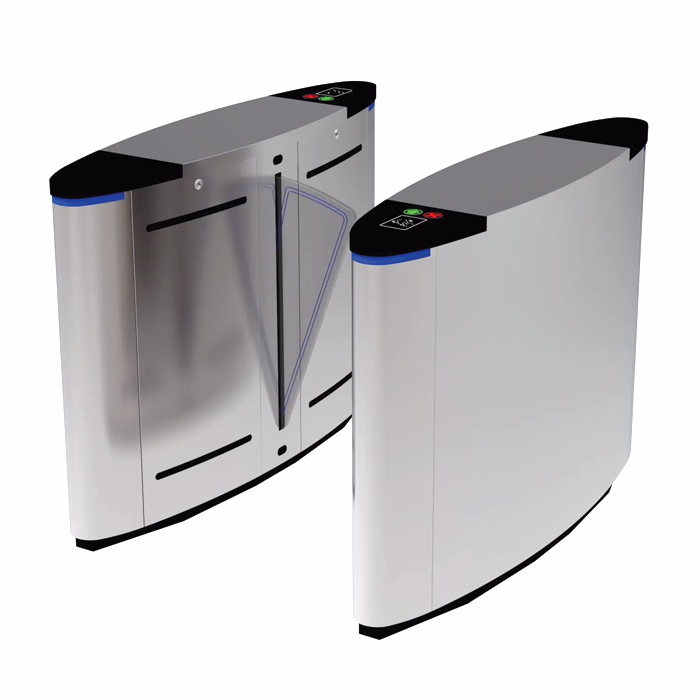VARITO VT-H203 Half-Height Flap Barrier Turnstile with automatic glass flaps for secure pedestrian access control