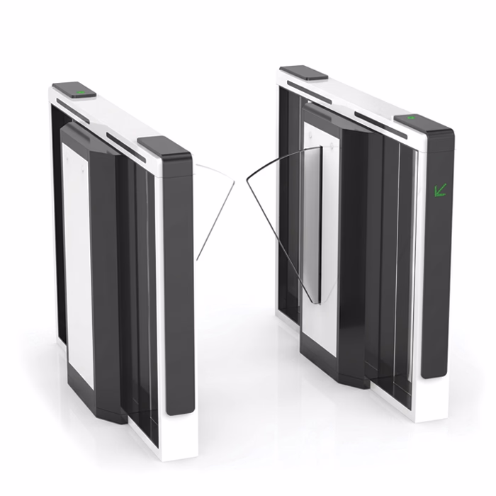 VARITO VT-Q30 Optical Flap Barrier Gate with infrared sensors and automatic glass flaps for secure pedestrian access control